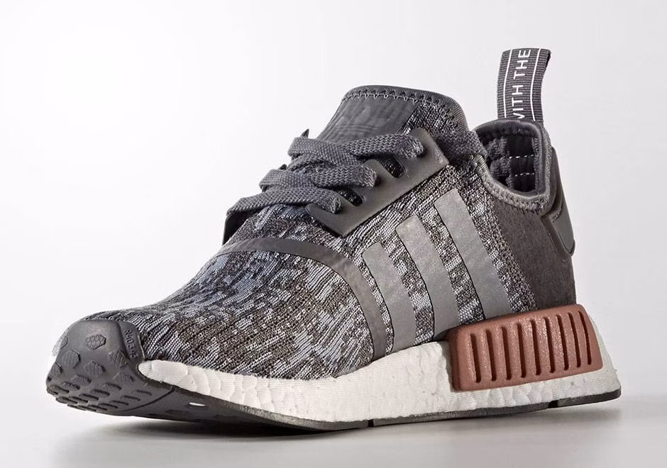 Adidas nmd r1 heather grey raw pink best sale