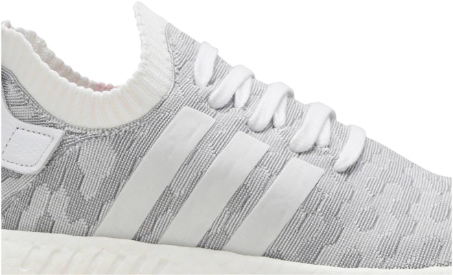 Women adidas NMD R2 Primeknit White Black Pink BY9520 BY9520