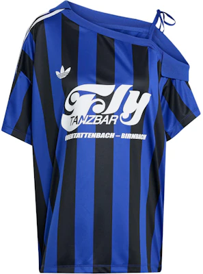 (Women) adidas Off Shoulder Jersey Semi Fluorescent Blue/Black Sports Tee KD2278 Buy (Women) adidas Off Shoulder Jersey Semi Fluorescent Blue/Black Sports Tee KD2278