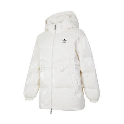 (Women) adidas Originals 2024 Winter Down Jacket - Cozy & Stylish Cream White Hoodie JD3781