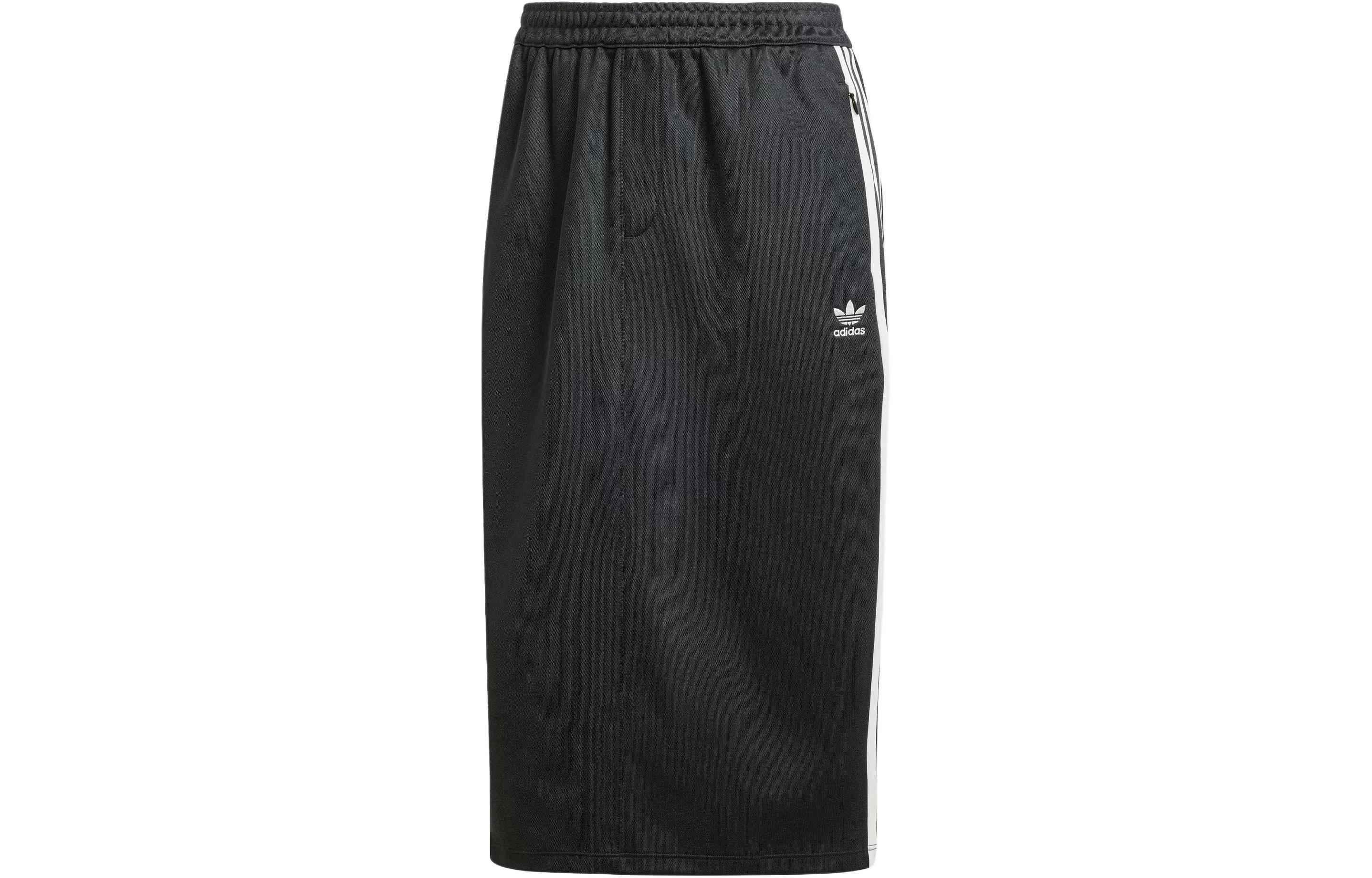 (Women) adidas Originals 3-Stripes Elastic Waist Skirt Black IR6101