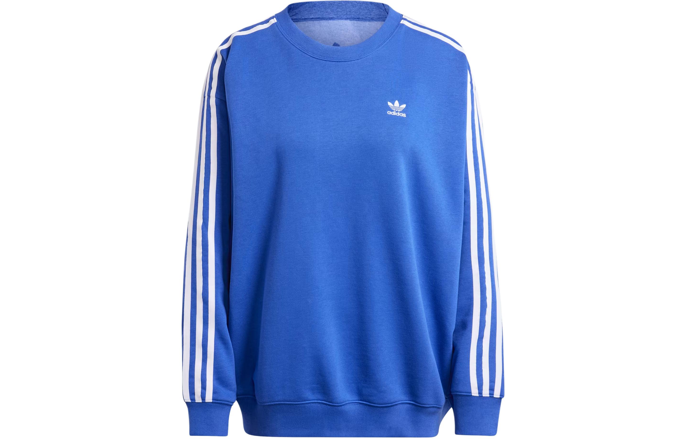 (Women) adidas Originals 3-Stripes Oversized Crew Sweatshirt Navy Blue IN8489 圖 2