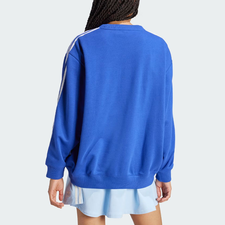 (Women) adidas Originals 3-Stripes Oversized Crew Sweatshirt Navy Blue IN8489 圖 4