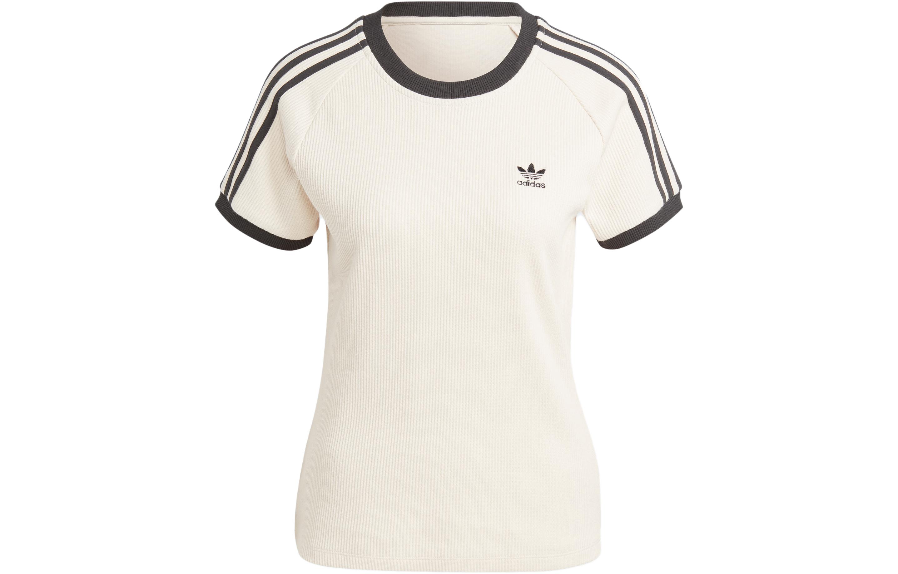 Order (Women) adidas Originals 3-Stripes Slim T-Shirt  Retro Raglan Tee - Off White. IC5463