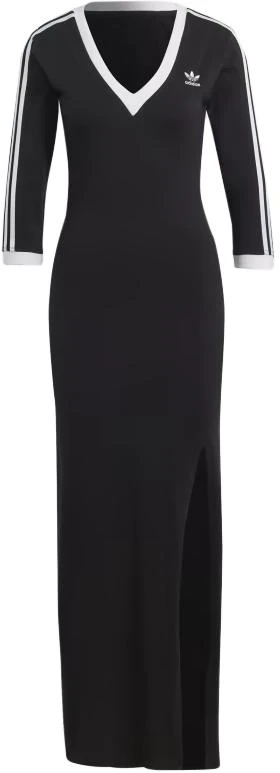 women-adidas-originals-3-stripes-v-neck-maxi-dress-black-casual-wear-ik-0439