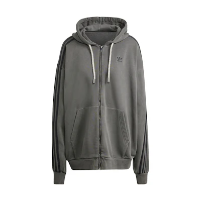 (Women) adidas Originals ADILENIUM Striped Loose Fit Hooded Jacket - Black IV9334