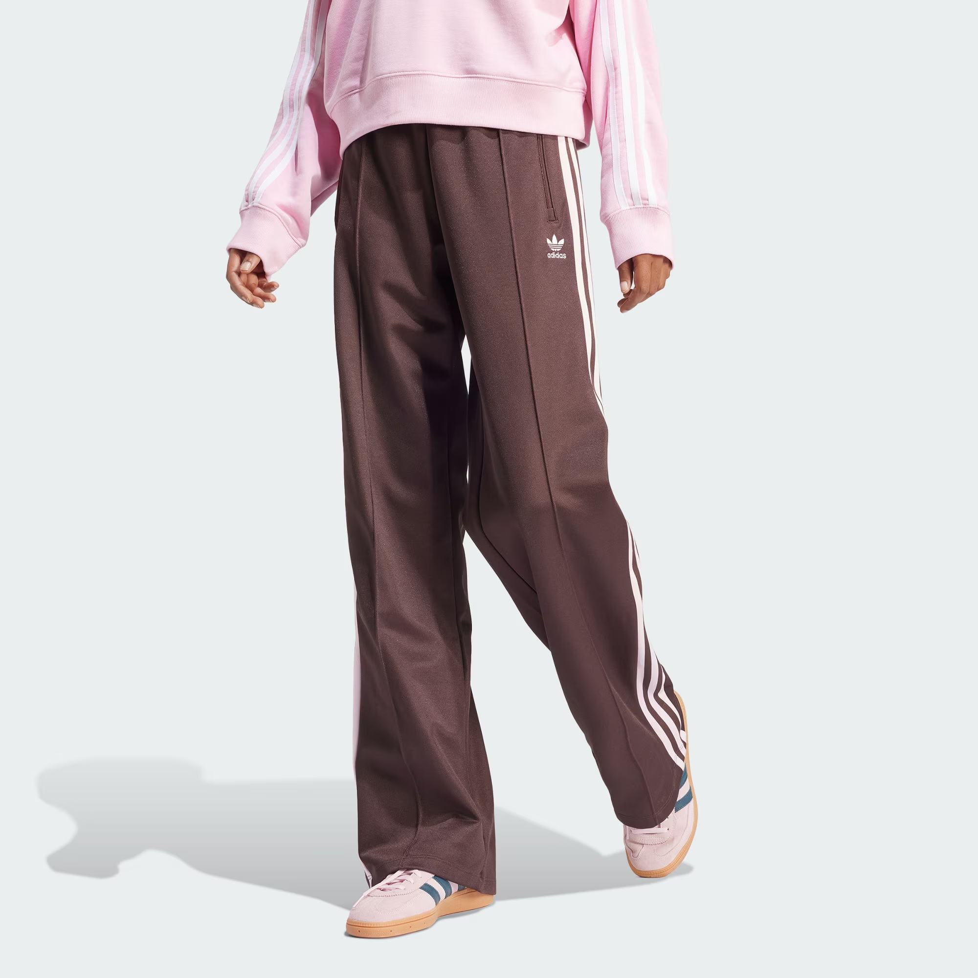 Lookbook (W) adidas Originals Beckenbauer Track Pants Abu Coklat Retro Colorblock. IR6093