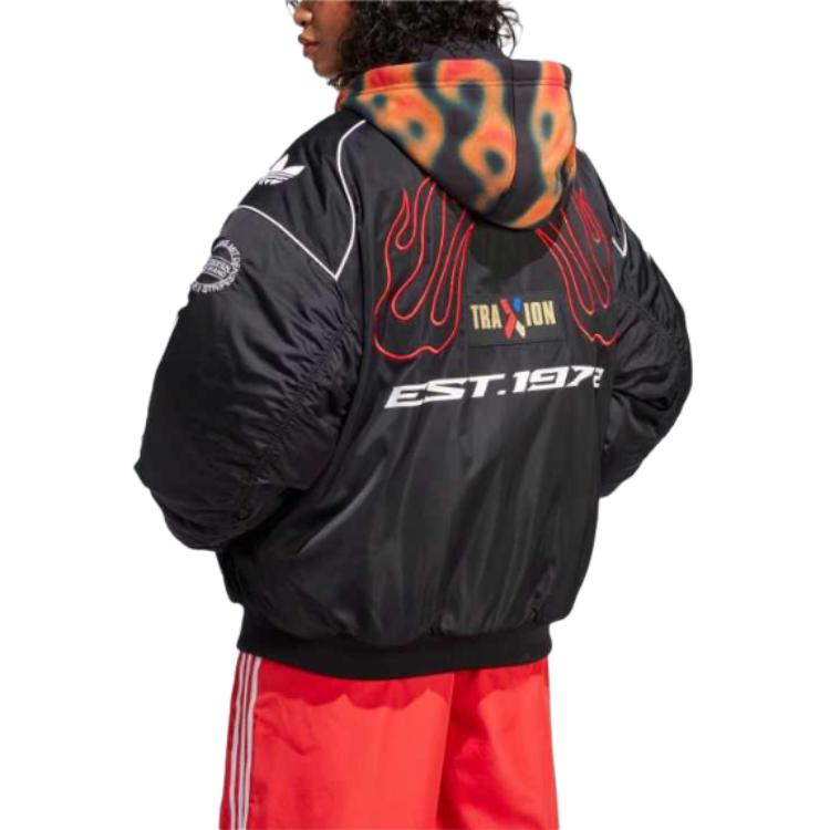 Purchase (W) adidas Originals Jaket Hoodie Logo Hitam Mantel Katun. JW9747