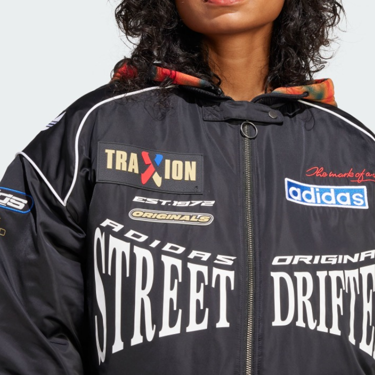 Cheap (W) adidas Originals Jaket Hoodie Logo Hitam Mantel Katun. JW9747