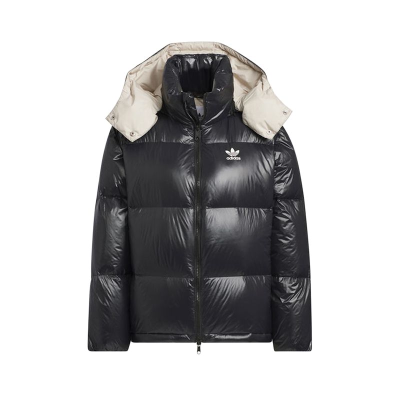 (Women) adidas Originals  Black Long Sleeve Puffer Jacket with Zipper Closure. JD3782