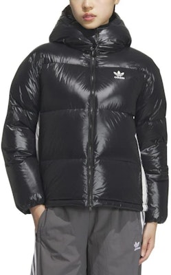 (W) アディダス オリジナルズ ブラック 長袖 パファージャケット ジッパー付き. JD3782 Lookbook (W) アディダス オリジナルズ ブラック 長袖 パファージャケット ジッパー付き. JD3782