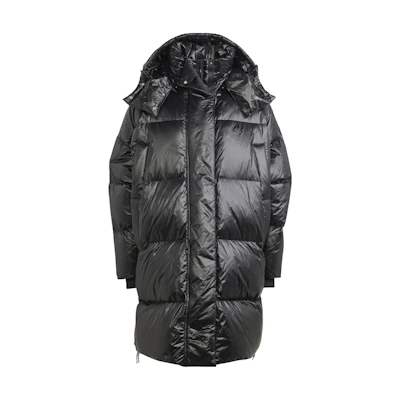 (Women) adidas Originals Black Puffed Long Hooded Jacket Down Coat. IR7119