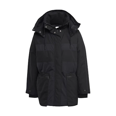 (Women) adidas Originals Black Solid Zip-Up Puffer Jacket Long Sleeve HM2615