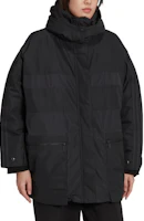 Lookbook (Women) adidas Originals Black Solid Zip-Up Puffer Jacket Long Sleeve HM2615