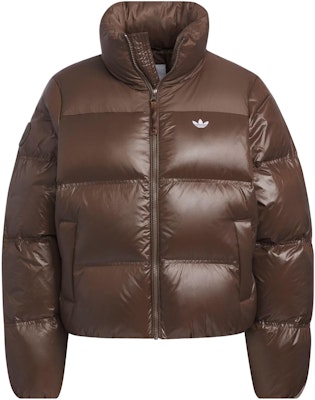 (W) 阿迪达斯三叶草棕色标志长袖羽绒外套夹克. IK2797 Order (W) 阿迪达斯三叶草棕色标志长袖羽绒外套夹克. IK2797