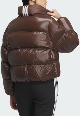 (W) 阿迪达斯三叶草棕色标志长袖羽绒外套夹克. IK2797 Shop (W) 阿迪达斯三叶草棕色标志长袖羽绒外套夹克. IK2797