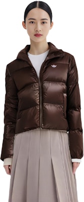 (W) 阿迪达斯三叶草棕色标志长袖羽绒外套夹克. IK2797 Details for (W) 阿迪达斯三叶草棕色标志长袖羽绒外套夹克. IK2797