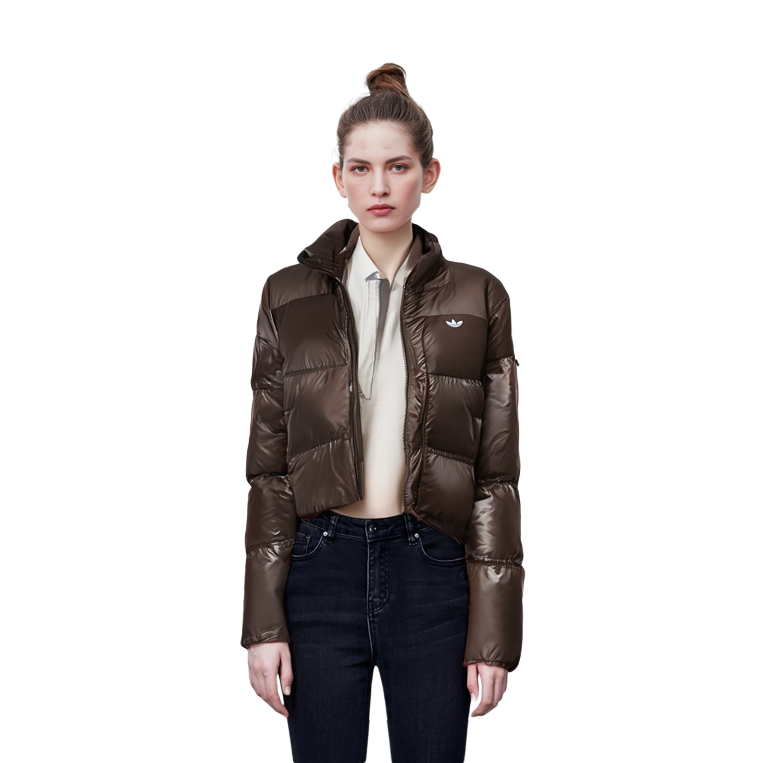 Sizing (W) adidas Originals 棕色標誌長袖羽絨外套夹克. IK2797