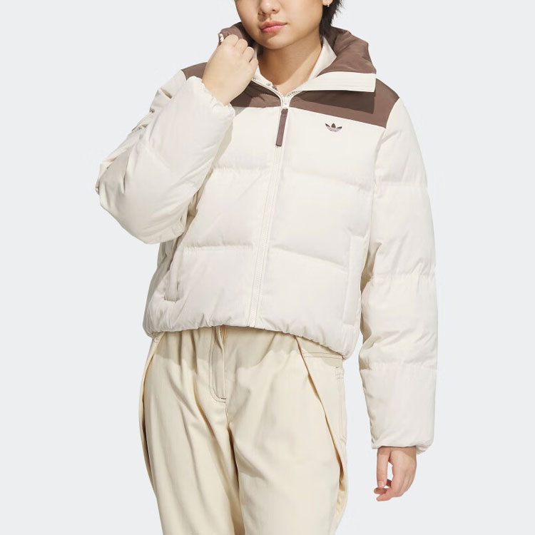 (Women) adidas Originals  Colorblock 3-Stripes Short Puffer Jacket - Off White IU4813 圖 3