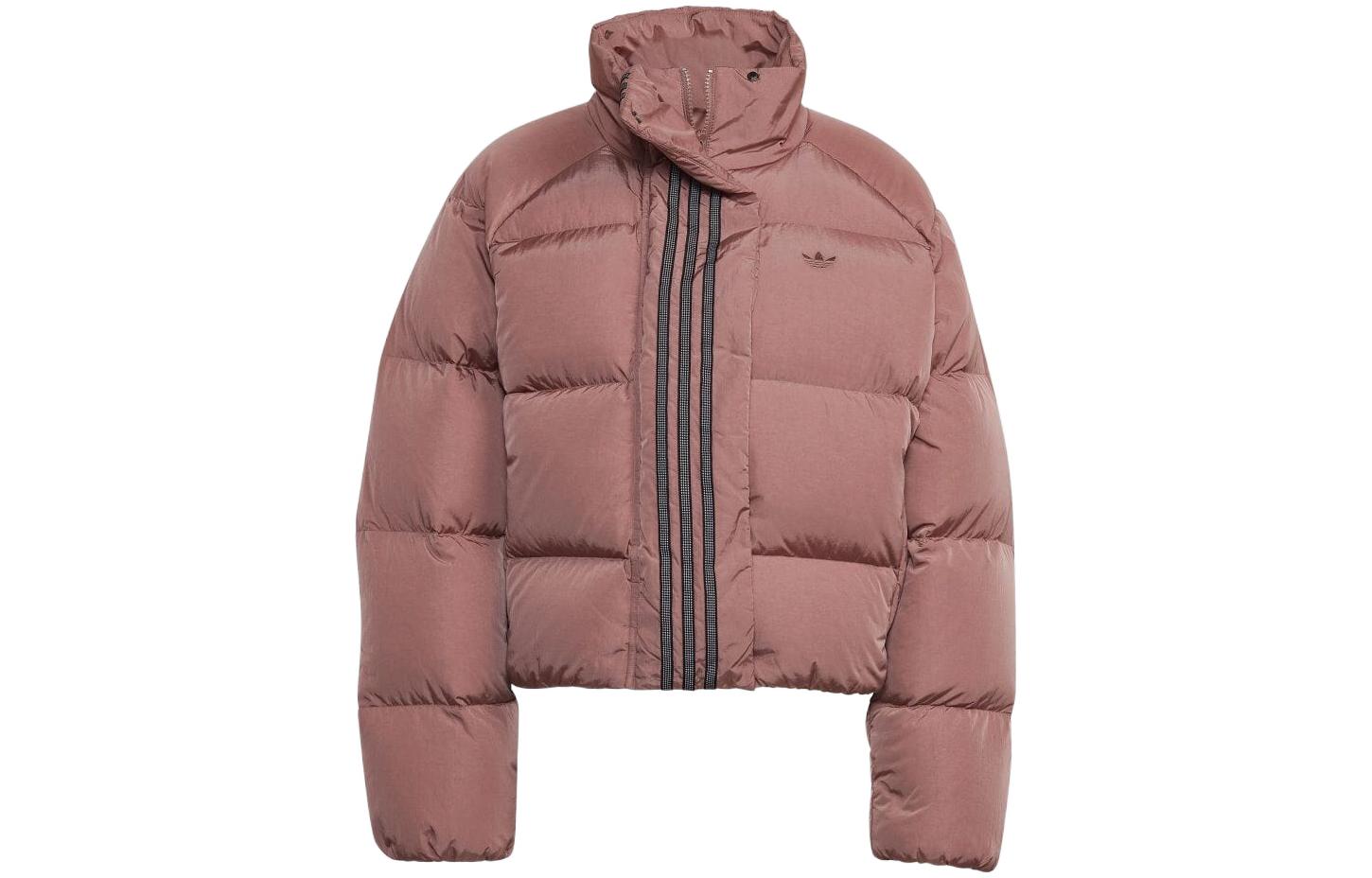 Order (W) adidas Originals 拼色條紋短版羽絨外套 淺棕紅 HK5237