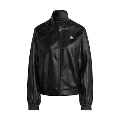 (Women) adidas Originals Faux Leather PU Zip Jacket Black II6103