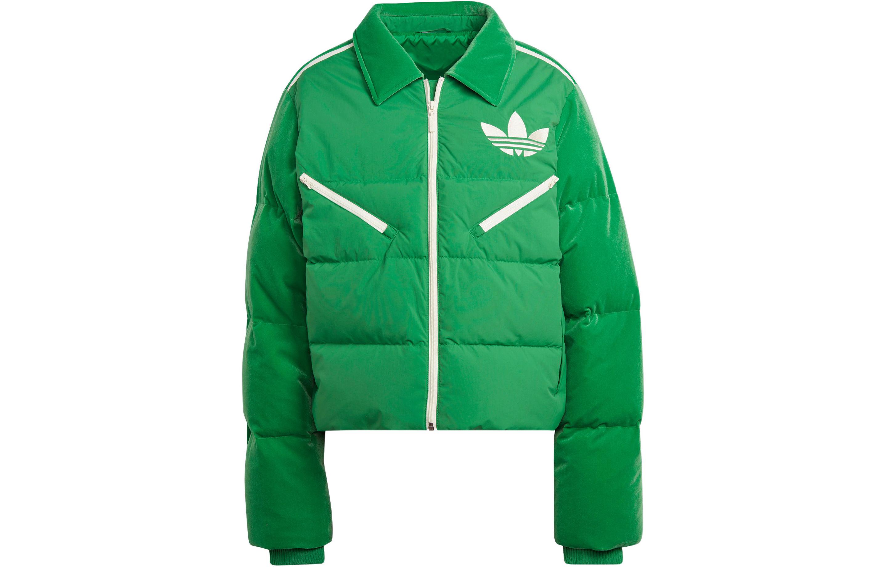 Buy (Women) adidas Originals  Green Logo Print Puffer Jacket Winter Collection IB2027