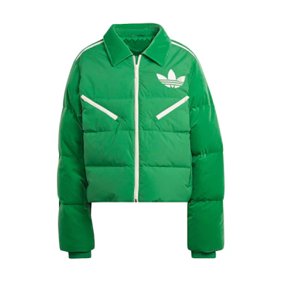 (Women) adidas Originals Green Logo Print Puffer Jacket Winter Collection IB2027