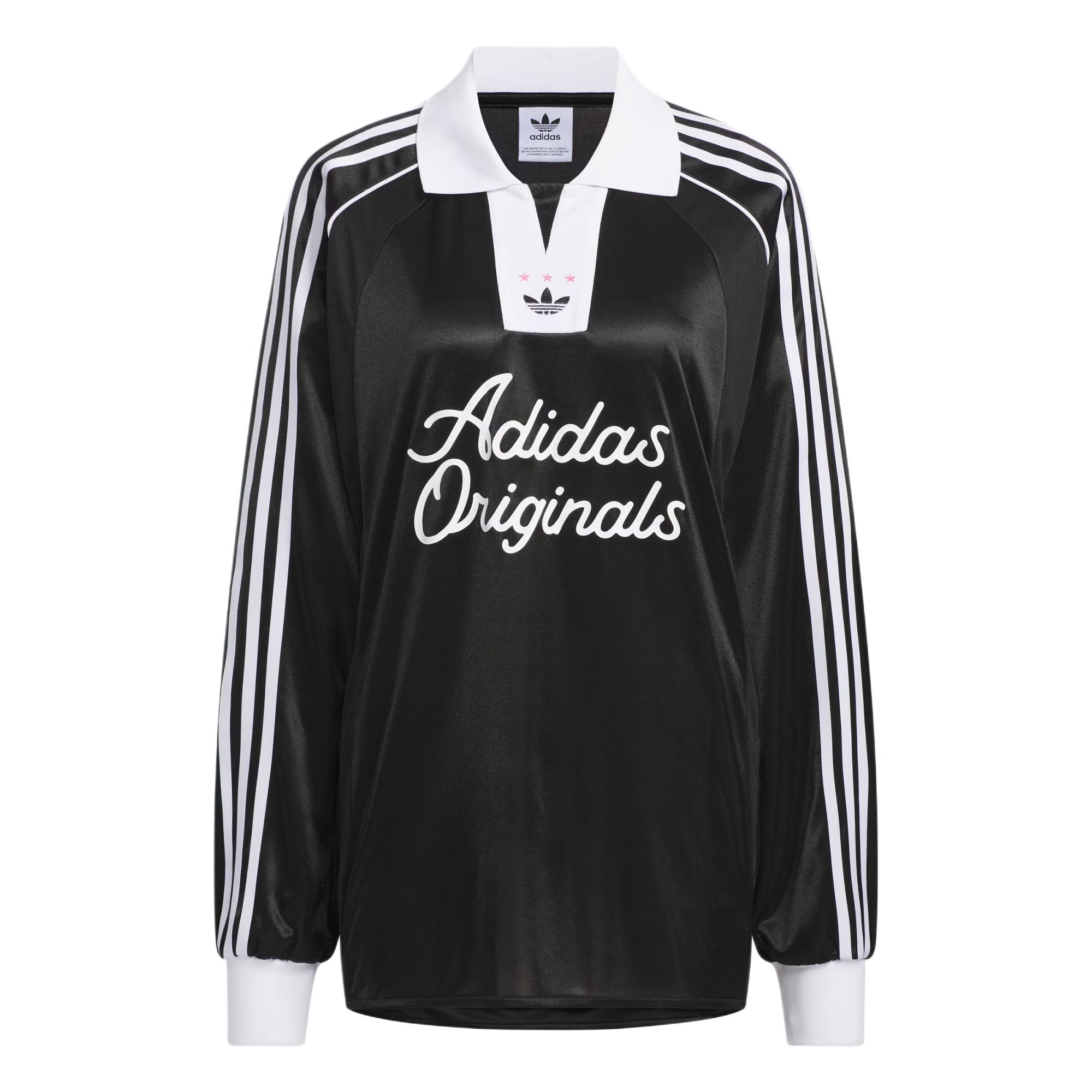 (Women) adidas Originals  Long Sleeve Soccer Jersey Black Polo Shirt. JD1127