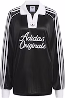 (Women) adidas Originals Long Sleeve Soccer Jersey Black Polo Shirt. JD1127 (Women) adidas Originals Long Sleeve Soccer Jersey Black Polo Shirt. JD1127