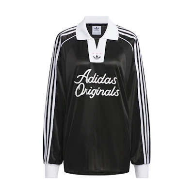 (Women) adidas Originals Long Sleeve Soccer Jersey Black Polo Shirt. JD1127