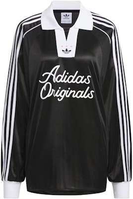 (W) 阿迪达斯 Originals 长袖足球球衣黑色POLO衫 JD1127 Order (W) 阿迪达斯 Originals 长袖足球球衣黑色POLO衫 JD1127