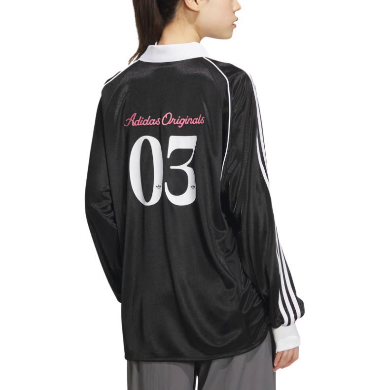 Shop (W) 阿迪达斯 Originals 长袖足球球衣黑色POLO衫 JD1127