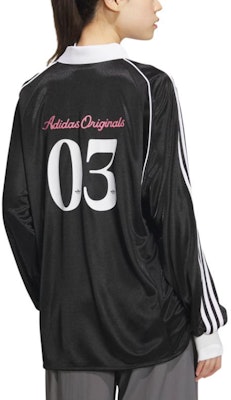 (W) 阿迪达斯 Originals 长袖足球球衣黑色POLO衫 JD1127 Shop (W) 阿迪达斯 Originals 长袖足球球衣黑色POLO衫 JD1127