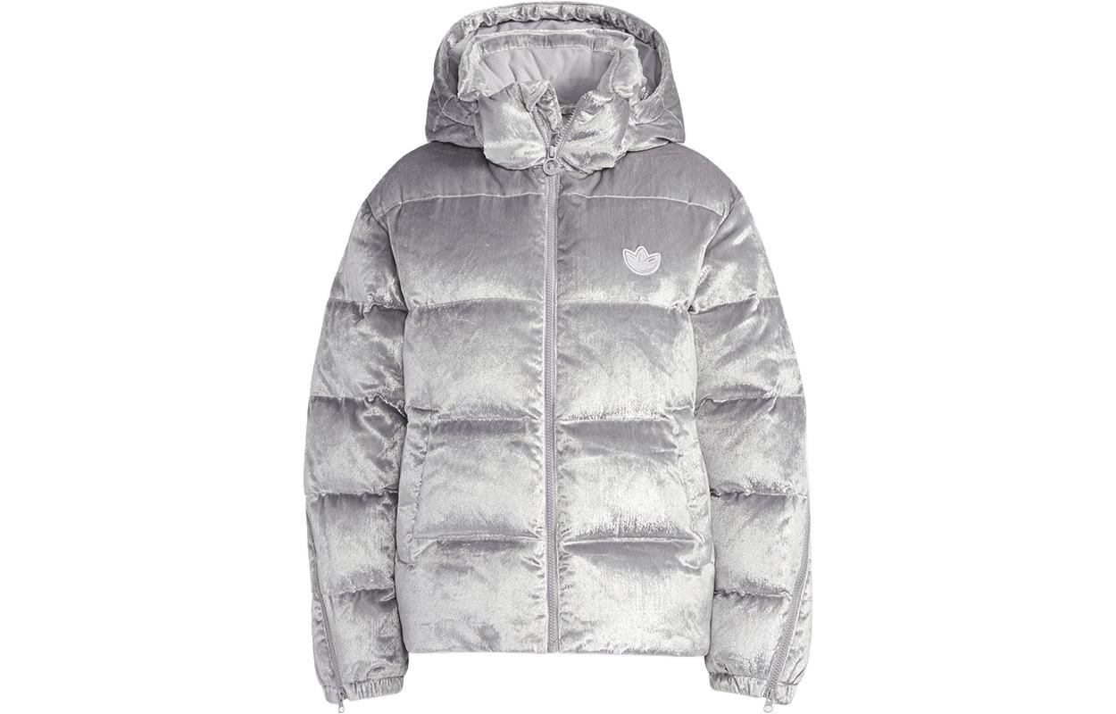 Order (Women) adidas Originals  Metallic Silver Logo Embroidered Puffer Down Jacket. H37077