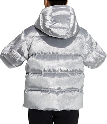 (Women) adidas Originals Metallic Silver Logo Embroidered Puffer Down Jacket. H37077 Shop (Women) adidas Originals Metallic Silver Logo Embroidered Puffer Down Jacket. H37077