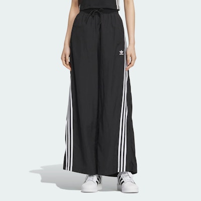 (Women) adidas Originals Oversized Track Pants Black Retro Wide-Leg Knit Joggers. JJ3359 Details for (Women) adidas Originals Oversized Track Pants Black Retro Wide-Leg Knit Joggers. JJ3359