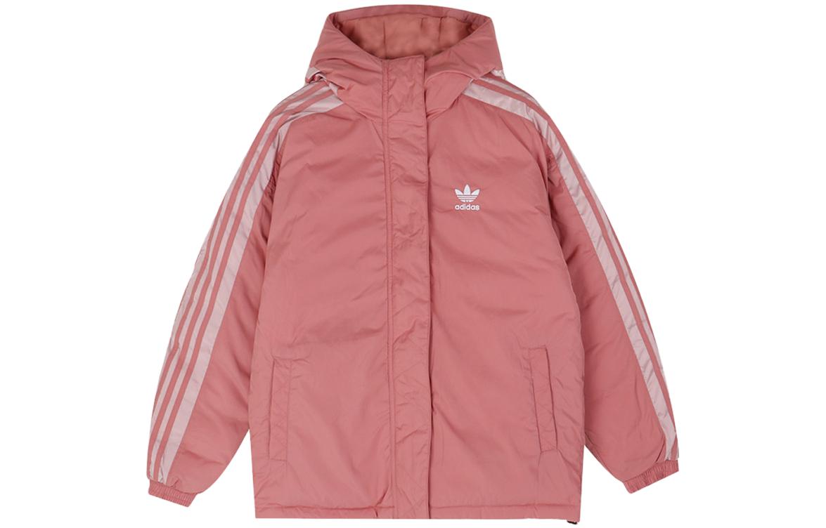 (Women) adidas Originals  Pink Hooded Long Sleeve Down Jacket FL0030