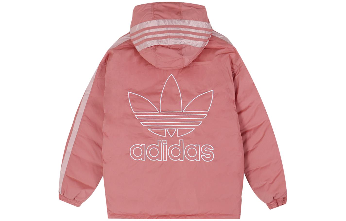 Lookbook (W) 阿迪达斯三叶草粉色连帽长袖羽绒夹克 FL0030