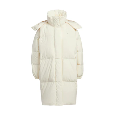(Women) adidas Originals Premium Down Long Hooded Coat White. HS9529