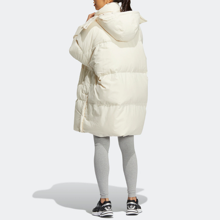 Shop (Women) adidas Originals  Premium Down Long Hooded Coat White. HS9529