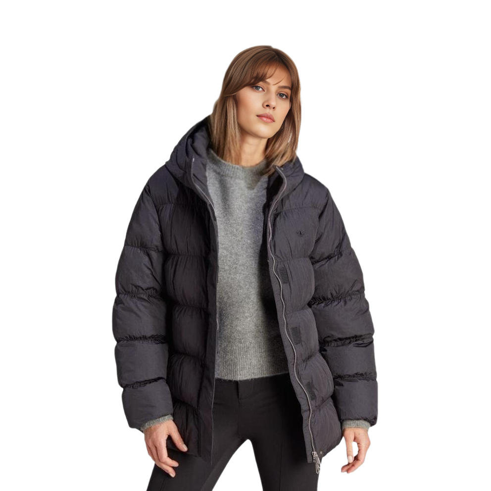 Lookbook (W) adidas Originals 黑色絎縫拉鍊連帽外套 II8467