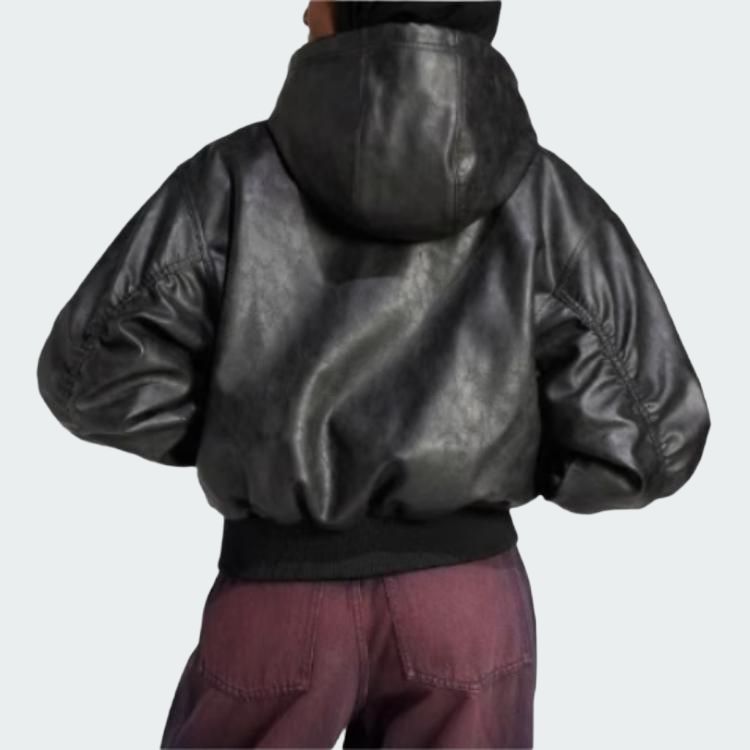 Shop (W) adidas Originals Jaket Hitam Stripe Logo Fit Santai Katun. JX9225