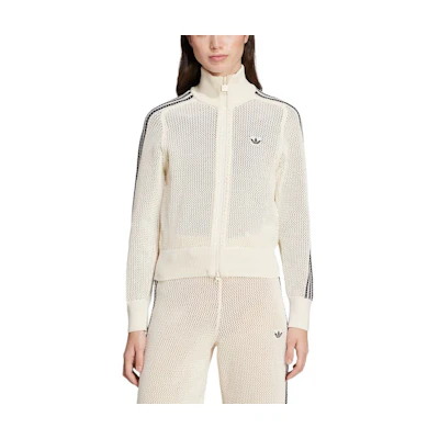 (Women) adidas Originals Retro Knit Track Jacket White with Striped Zipper Design JD1082