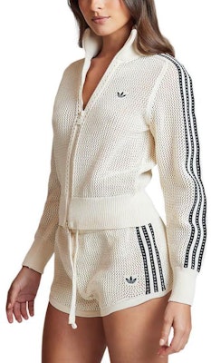 (Women) adidas Originals Retro Knit Track Jacket White with Striped Zipper Design JD1082 Purchase (Women) adidas Originals Retro Knit Track Jacket White with Striped Zipper Design JD1082