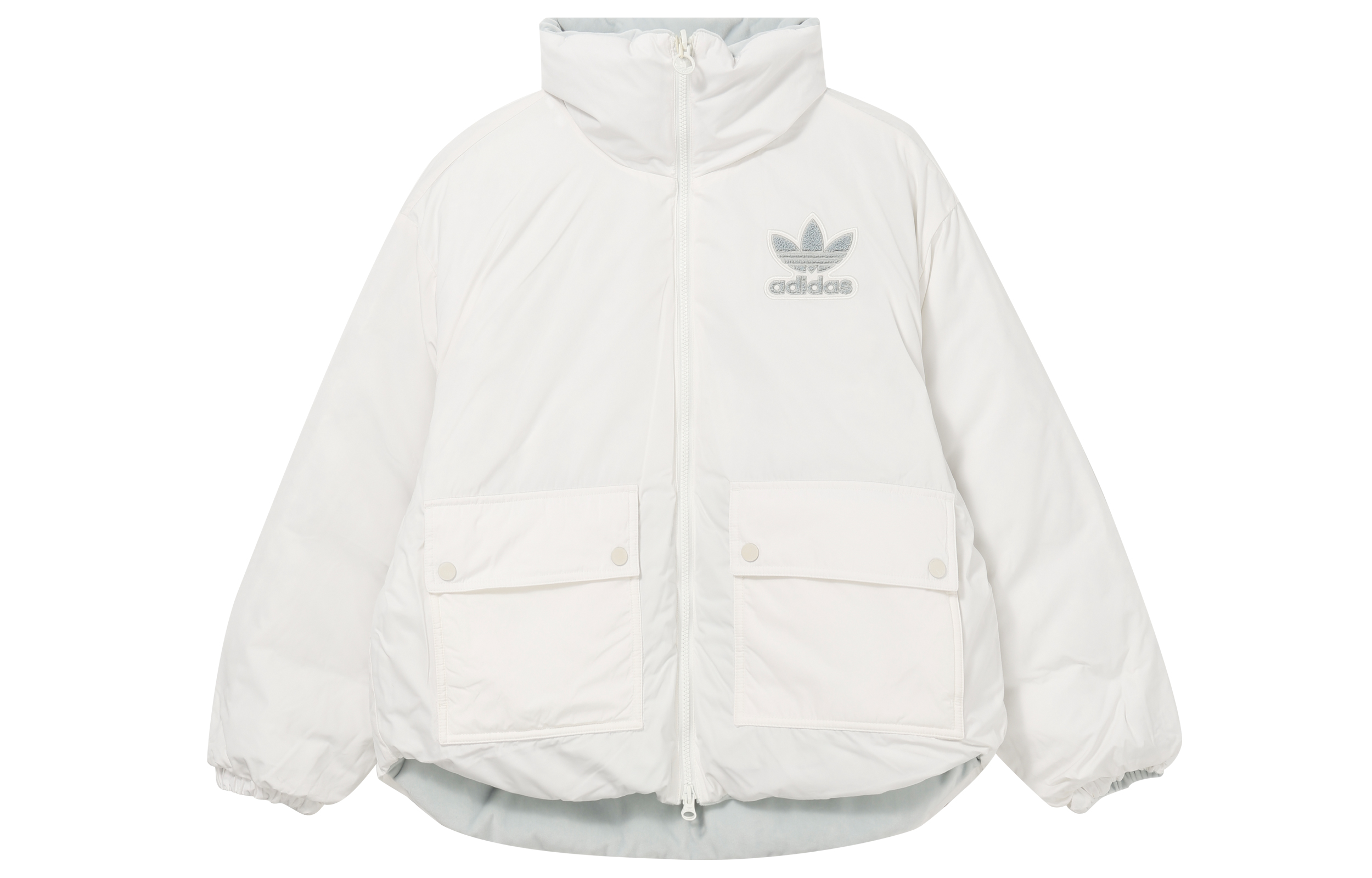 (Women) adidas Originals  Reversible Logo Embroidered Puffer Jacket - Light Grey IU4835 圖 2