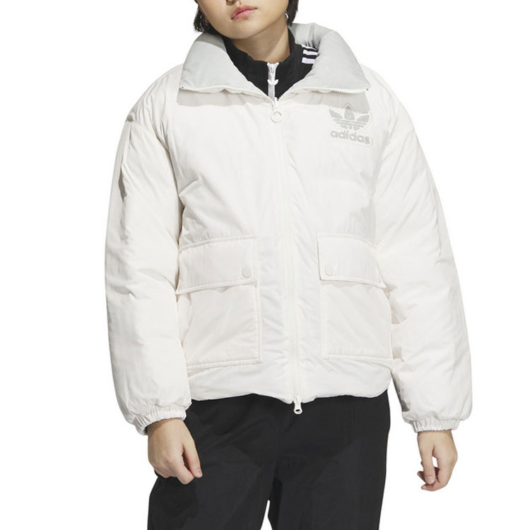 (Women) adidas Originals  Reversible Logo Embroidered Puffer Jacket - Light Grey IU4835 圖 5