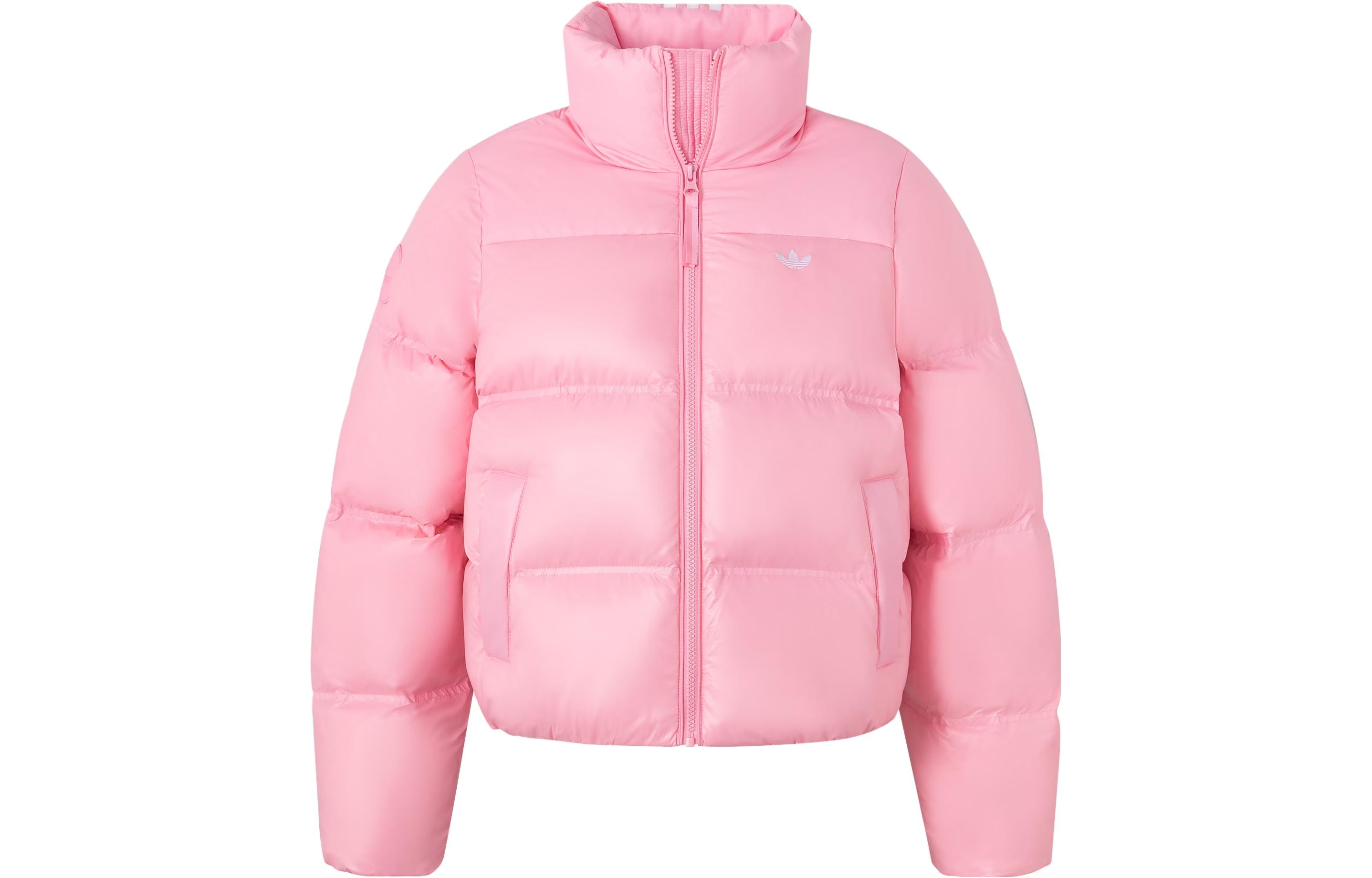 (Women) adidas Originals  Short Down Puffer Jacket Light Pink Duck Down 600 Fill. JE6040