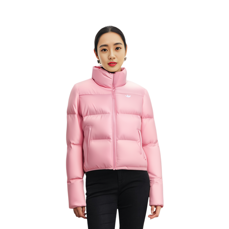 Shop (W) adidas Originals 短款羽絨外套 粉色 鴨絨 600填充 JE6040