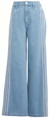 (Women) adidas Originals Spliced Wide-Leg Denim Pants Triple Stripe Light Blue IS5249 Buy (Women) adidas Originals Spliced Wide-Leg Denim Pants Triple Stripe Light Blue IS5249