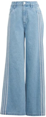 (Women) adidas Originals Spliced Wide-Leg Denim Pants Triple Stripe Light Blue IS5249 Order (Women) adidas Originals Spliced Wide-Leg Denim Pants Triple Stripe Light Blue IS5249